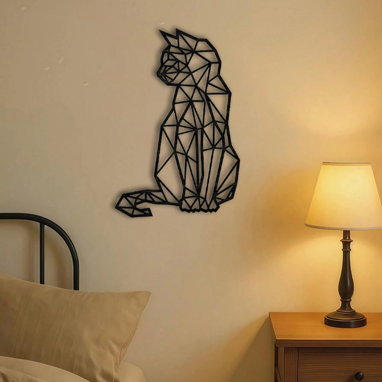 Boho Chic Wrought Iron Cat Wall Art | Cozy Complete Homes