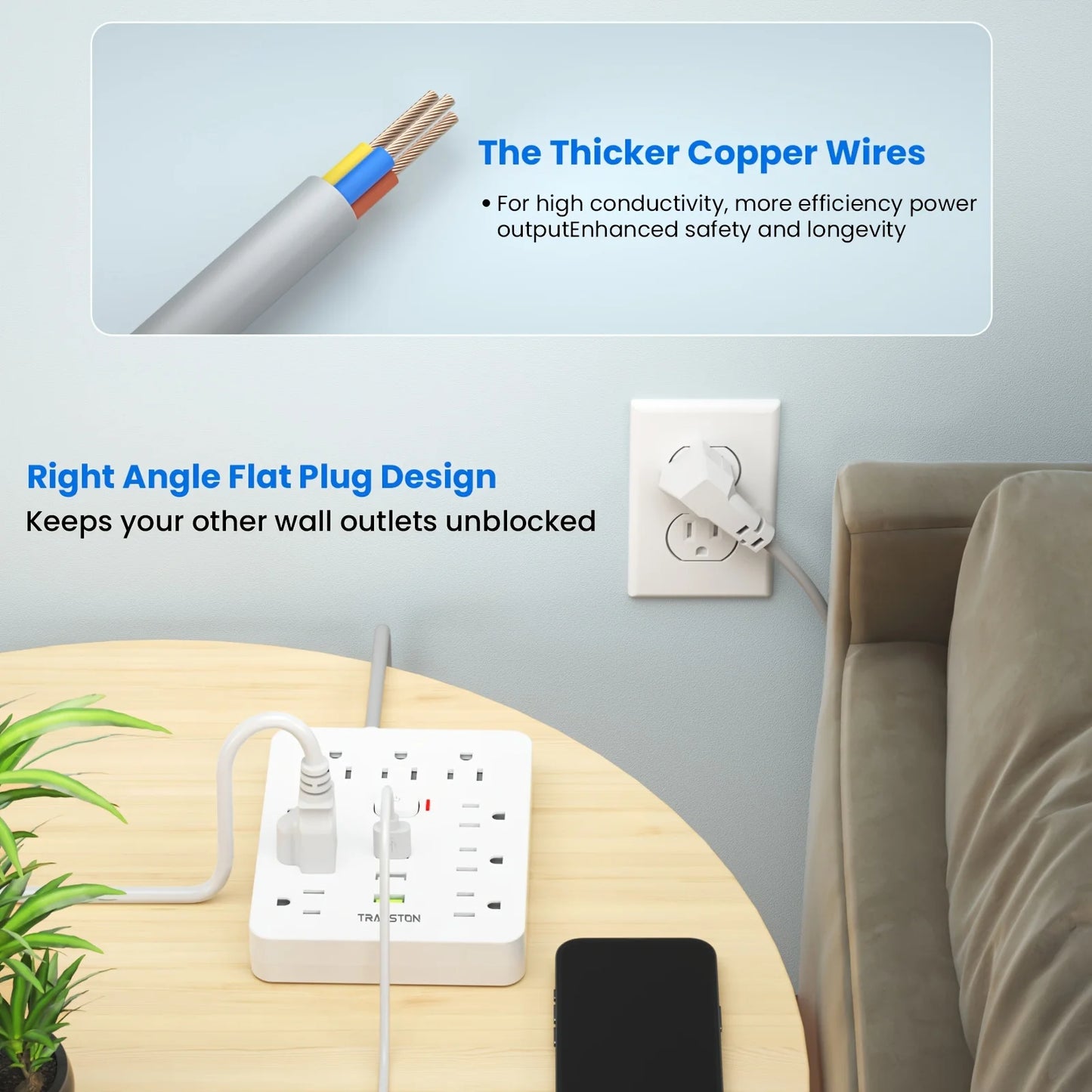 Power Outlet with Surge Protector | Cozy Complete Homes