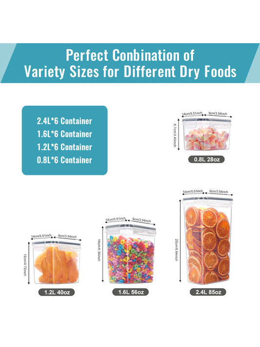 24pcs New Kitchen Sealed Storage Box Set | Cozy Complete Homes