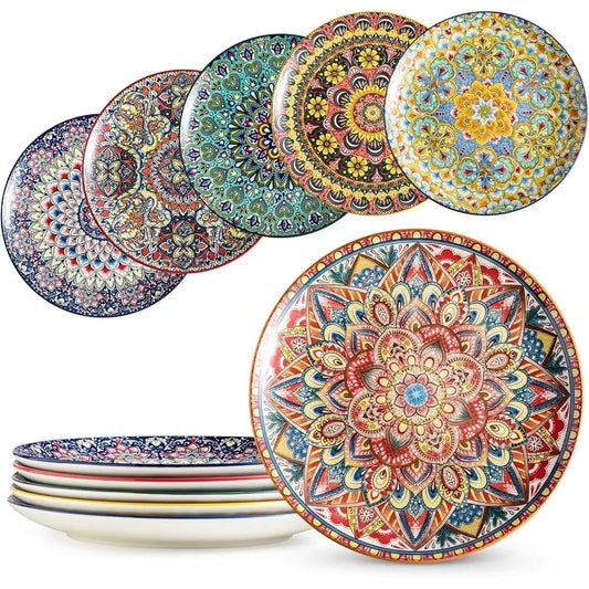 Bohemian Dinner Plates Set of 6 | Cozy Complete Homes