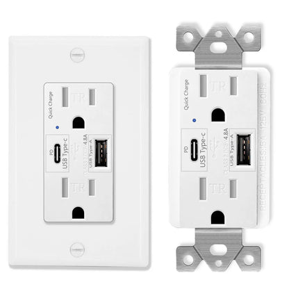 Power Socket with Type C USB Quick Charger | Cozy Complete Homes