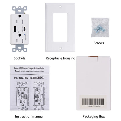 Power Socket with Type C USB Quick Charger | Cozy Complete Homes