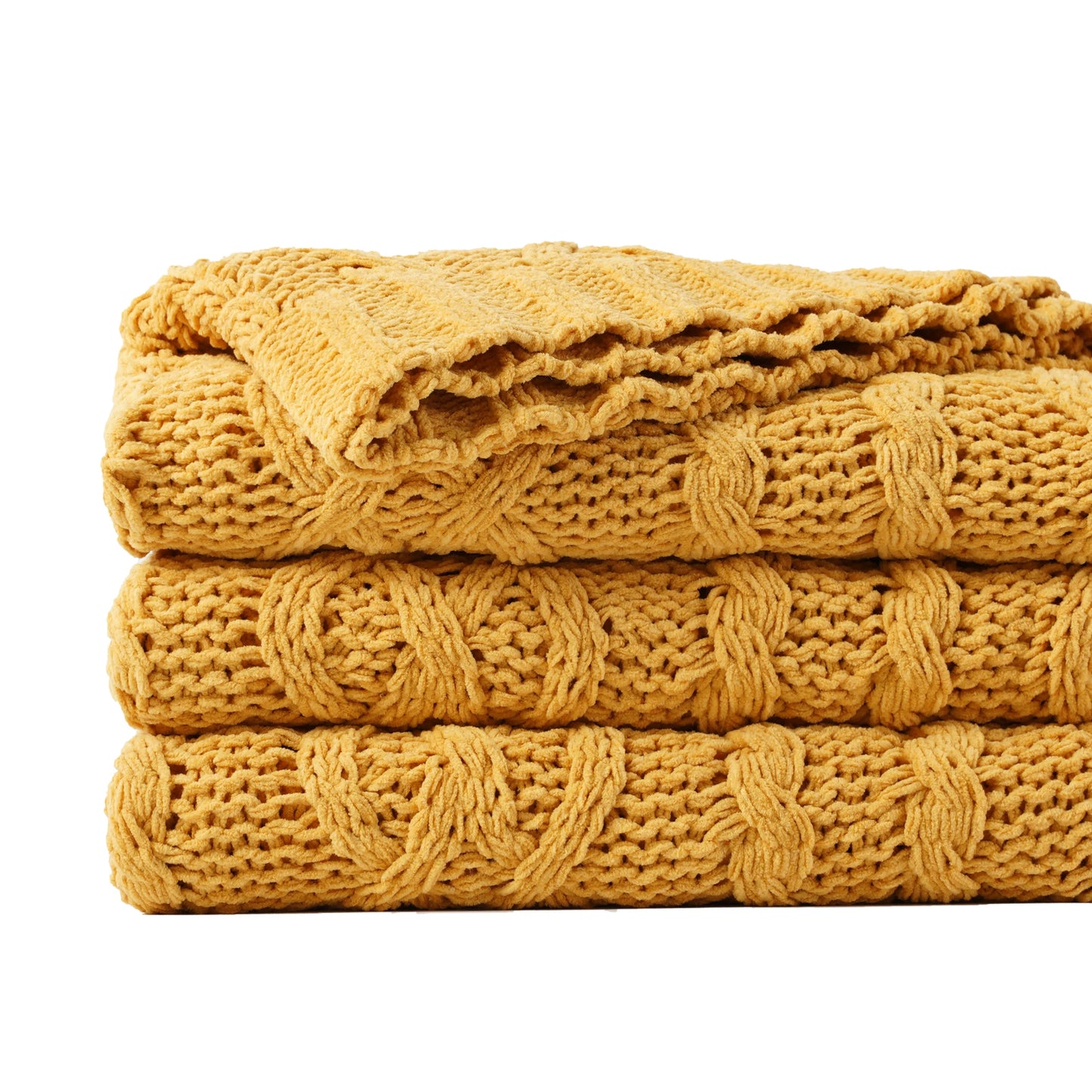 Chunky Chenille Hand-Knitting Blanket Kit - No-Needle DIY Luxury