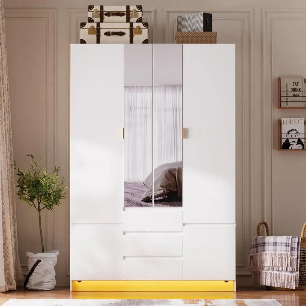 Large Bedroom Armoire with LED Lighting | Cozy Complete Homes