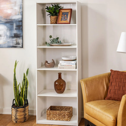 5-Shelf Solid Wood Bookcase - Adjustable Storage | Cozy Complete Homes