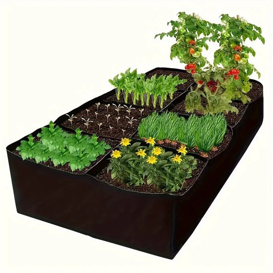 128-Gallon Large Raised Garden Bed - 8-Grid Fabric Grow Bag