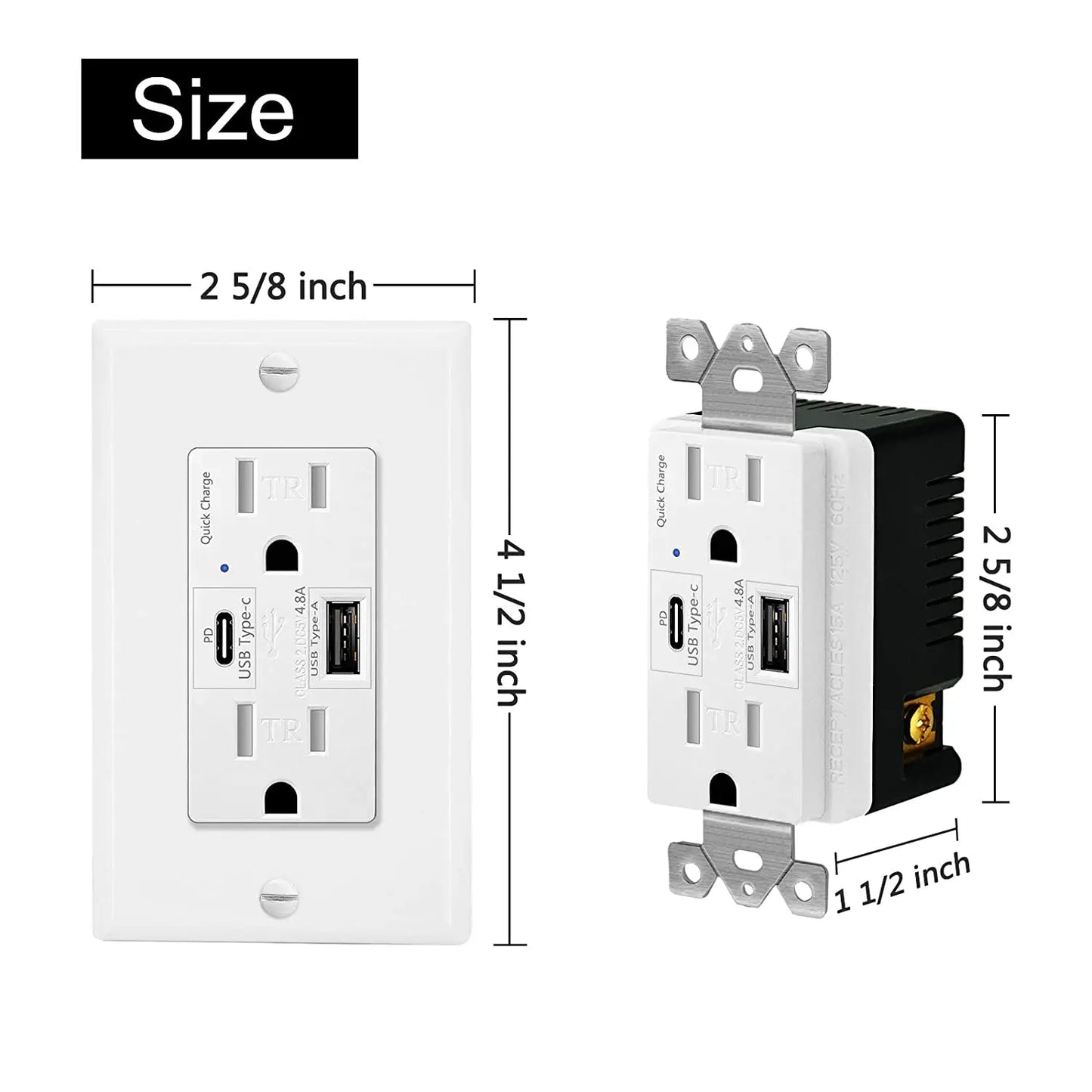 Power Socket with Type C USB Quick Charger | Cozy Complete Homes