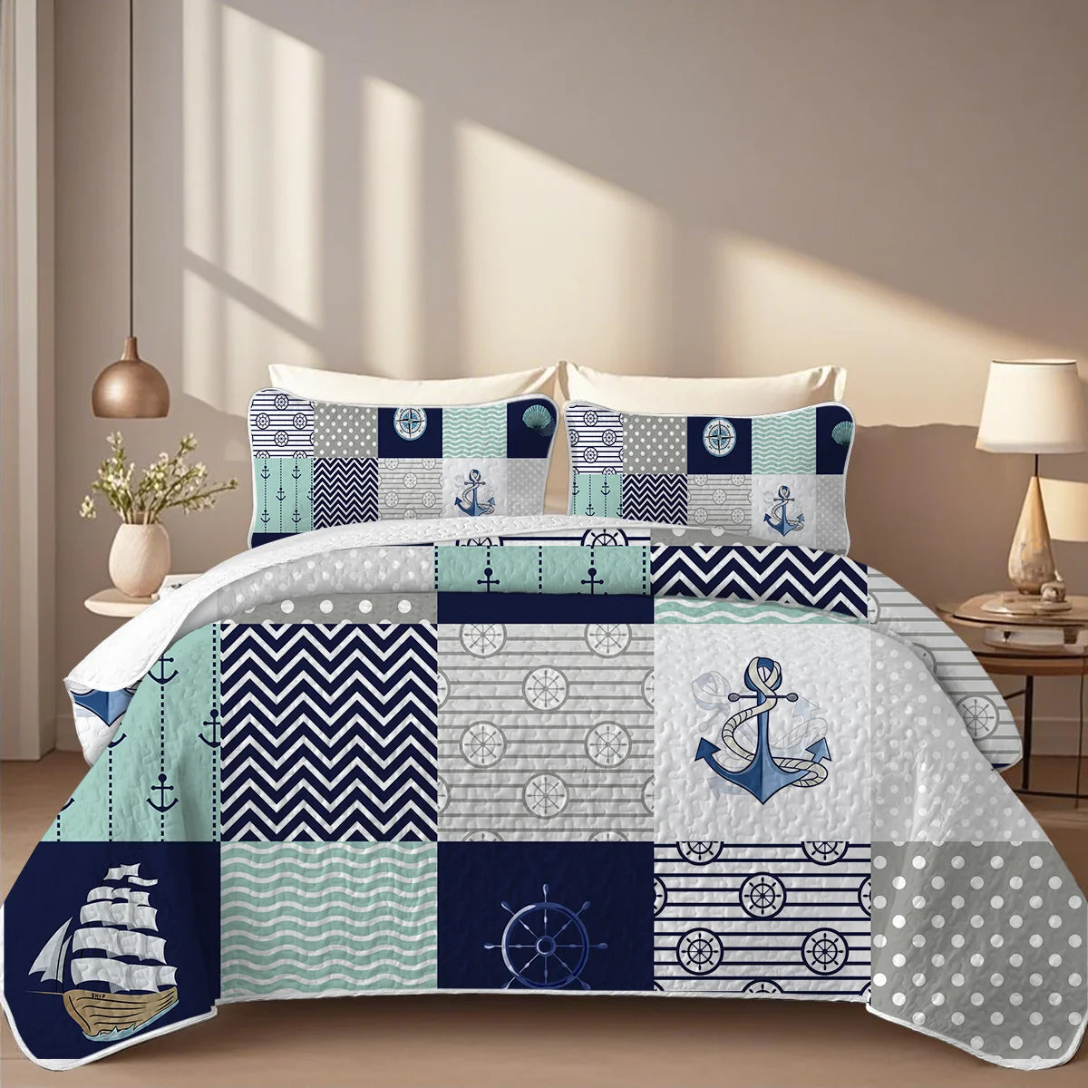 Printed Quilt Set, Cal King | Cozy Complete Homes