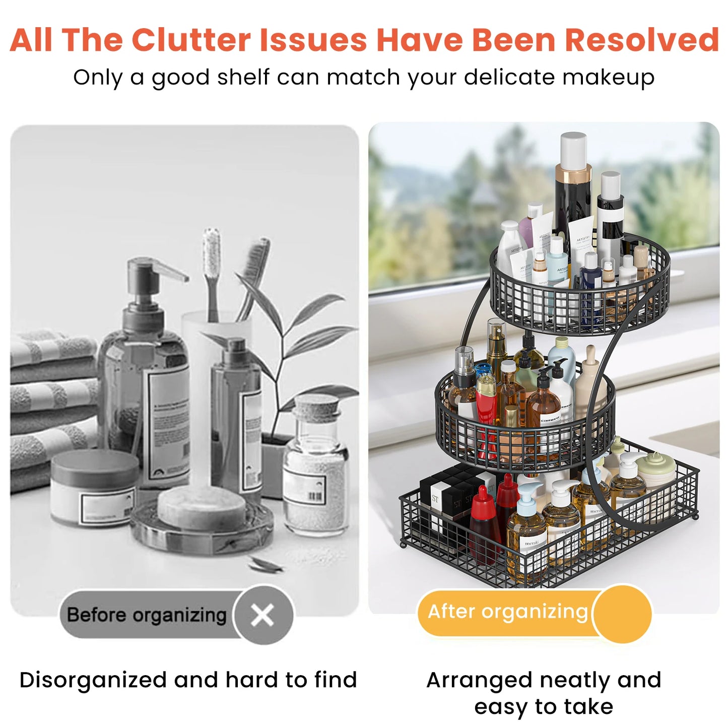 3-Tier Round Metal Storage Rack | Cozy Complete Homes