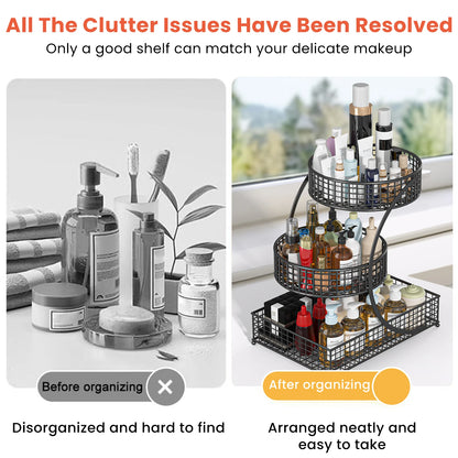 3-Tier Round Metal Storage Rack | Cozy Complete Homes