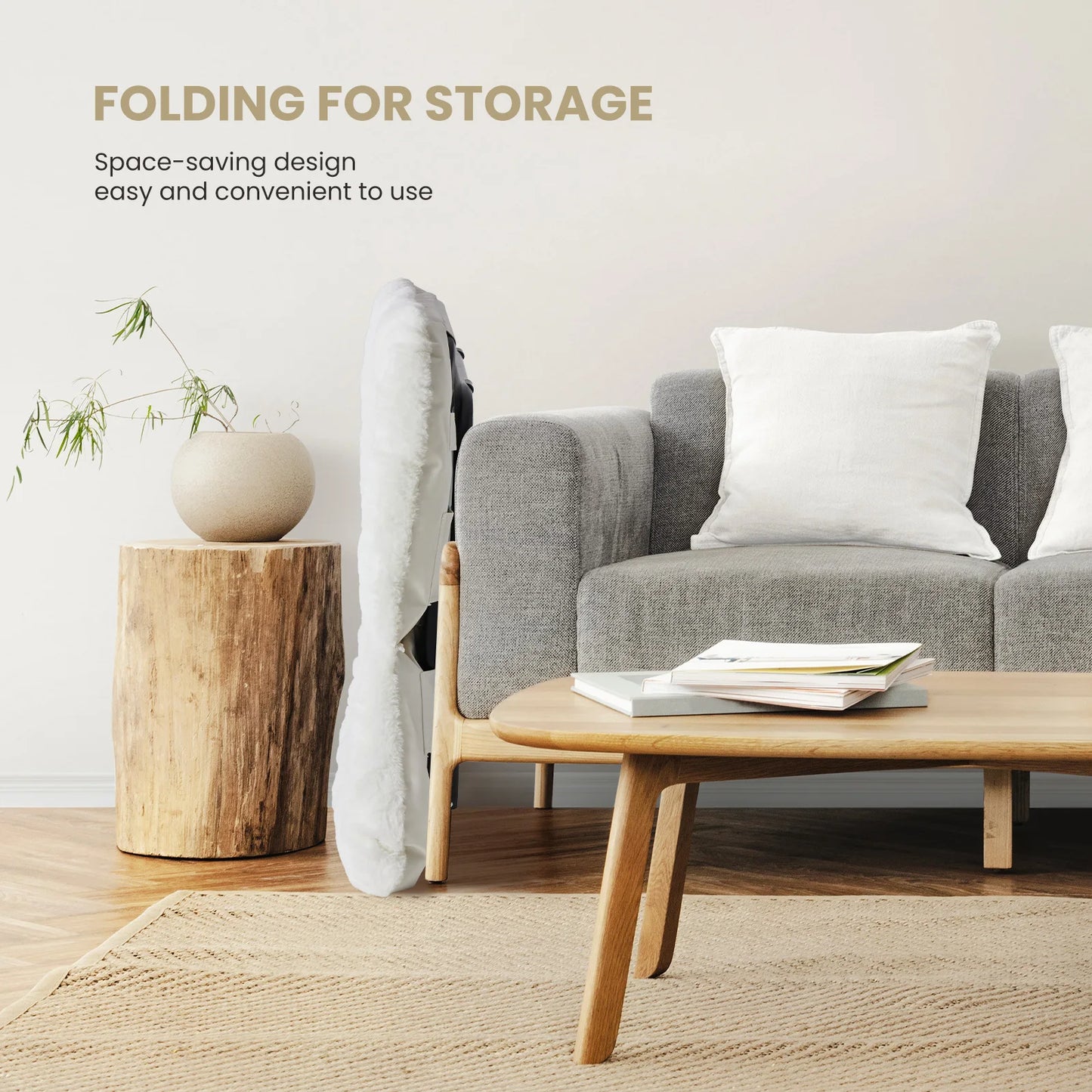 Plush Folding Saucer Chair - Moon Chair | Cozy Complete Homes