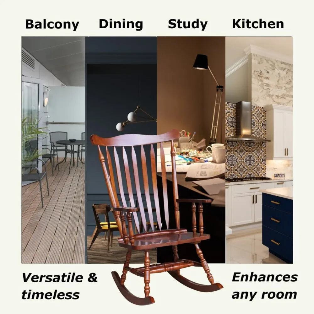 Classic Indoor Rocking Chair - Wooden Rocker | Cozy Complete Homes