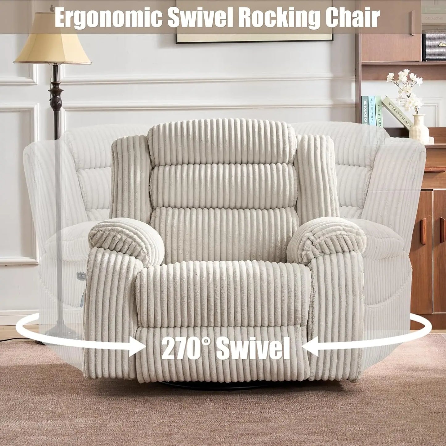 Power Swivel Rocker Recliner with Massage & Heat | Cozy Complete Homes