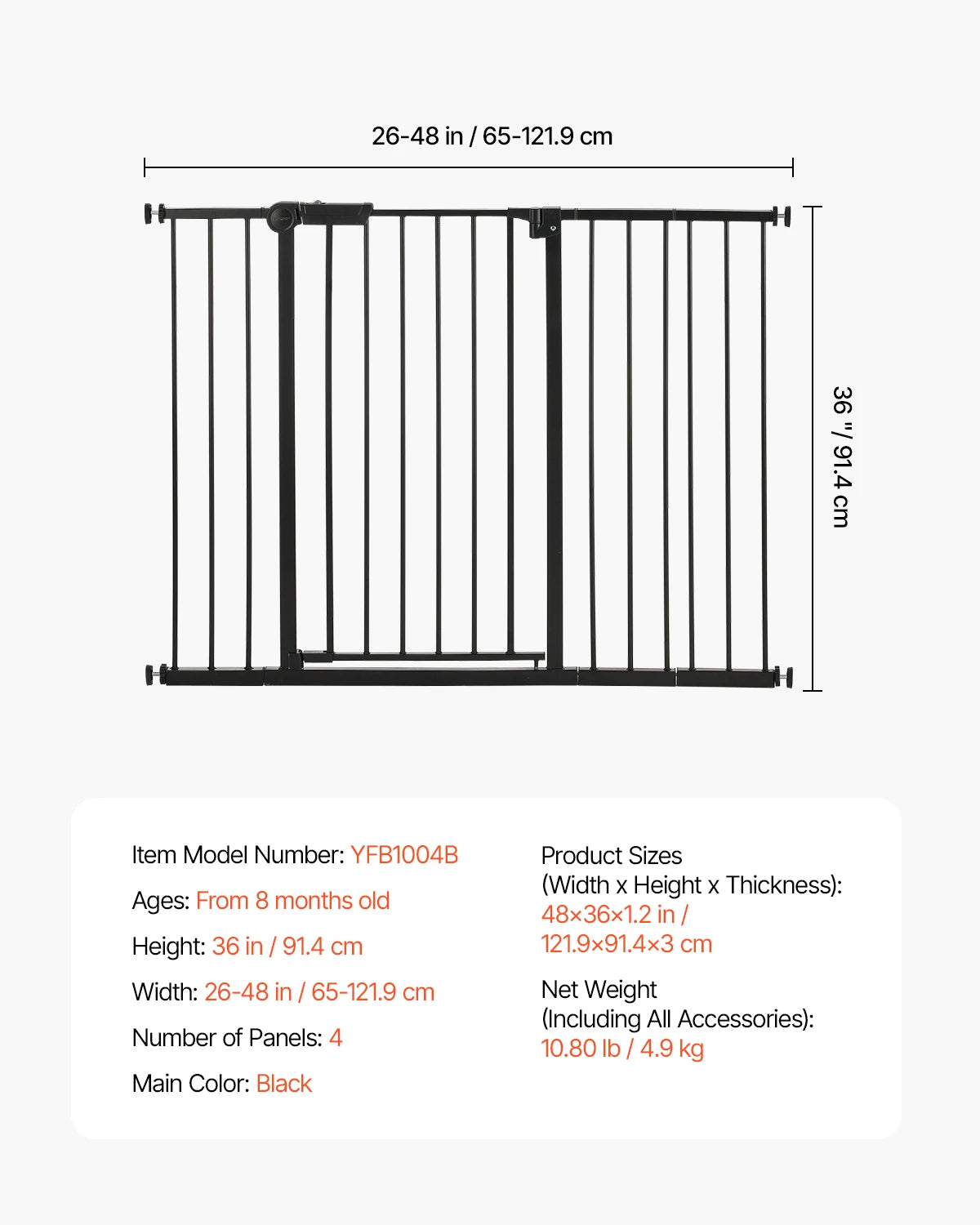 SucceBuy Baby/Dog Gate 28/30/36 Inches High | Cozy Complete Homes