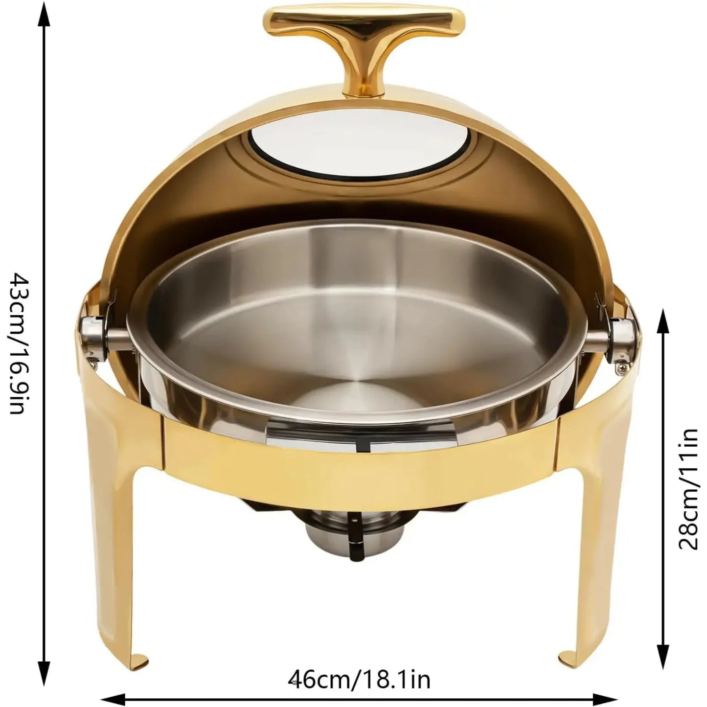 Round Chafing Dish Buffet Set 6.3 QT | Cozy Complete Homes