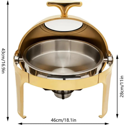 Round Chafing Dish Buffet Set 6.3 QT | Cozy Complete Homes