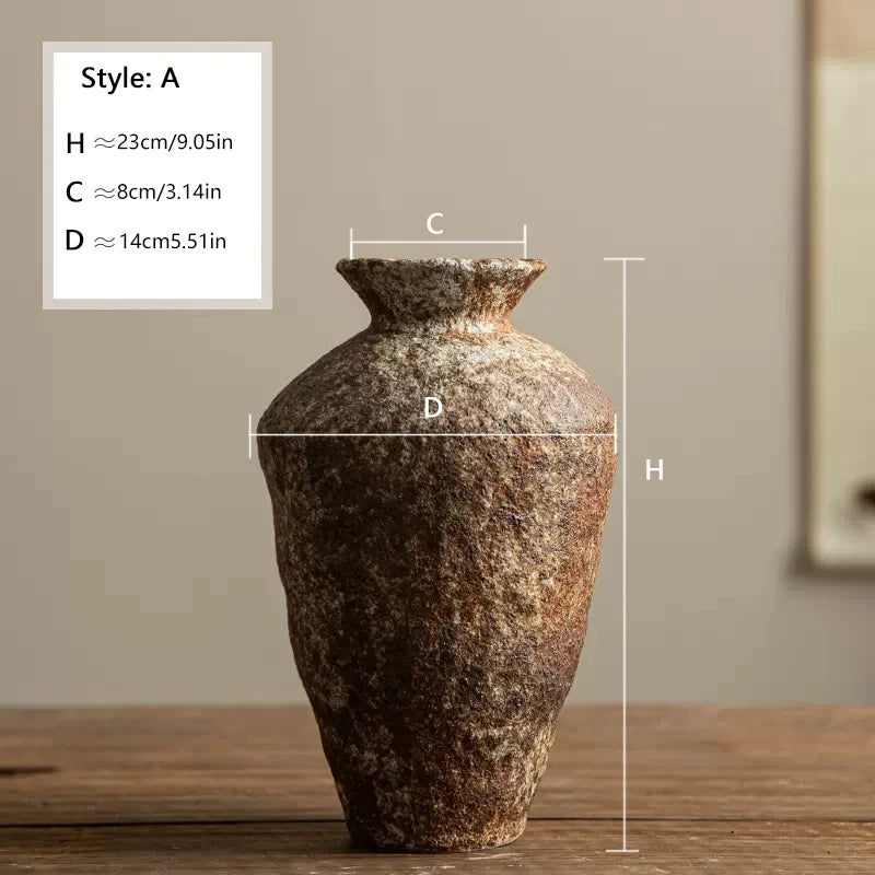 Heritage Stoneware Vintage Vase – Handcrafted Rustic Decor