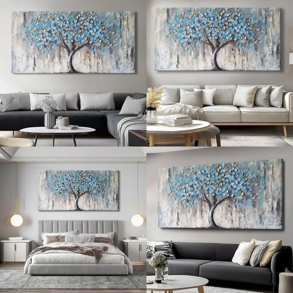 Botanical Serenity Canvas – Contemporary Hand-Painted Oil Art