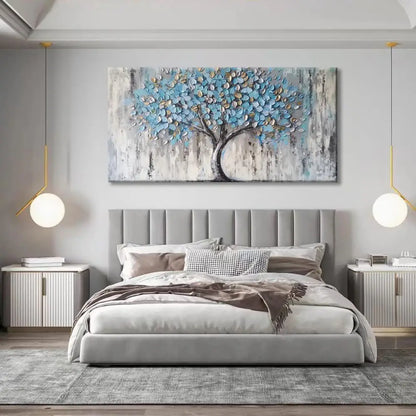 Botanical Serenity Canvas – Contemporary Hand-Painted Oil Art