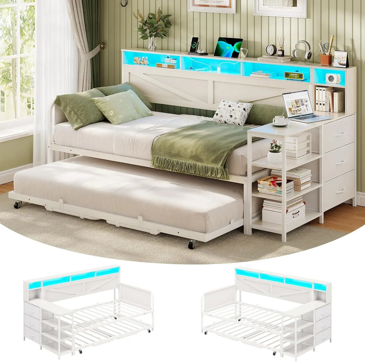 Daybed Twin with Pop Up Trundle | Cozy Complete Homes