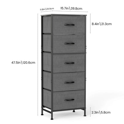 Dresser For Bedroom With 5 Fabric Drawers | Cozy Complete Homes
