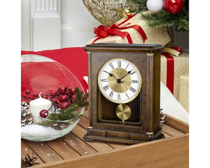 Classic Walnut Mantel Clock - Silent Movement | Cozy Complete Homes