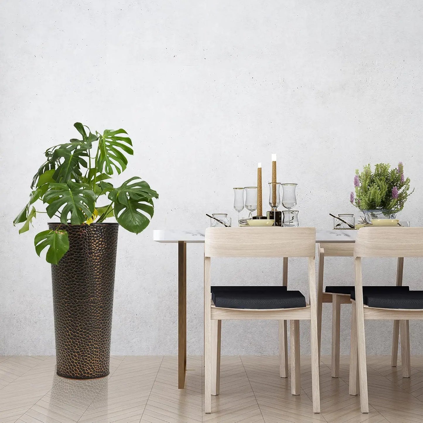 2-Pack 25" H. Metal Planter with 2X Inside Pots | Cozy Complete Homes