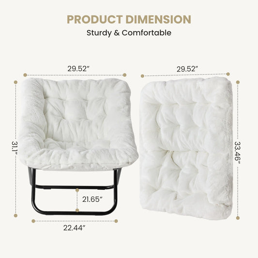 Plush Folding Saucer Chair - Moon Chair | Cozy Complete Homes