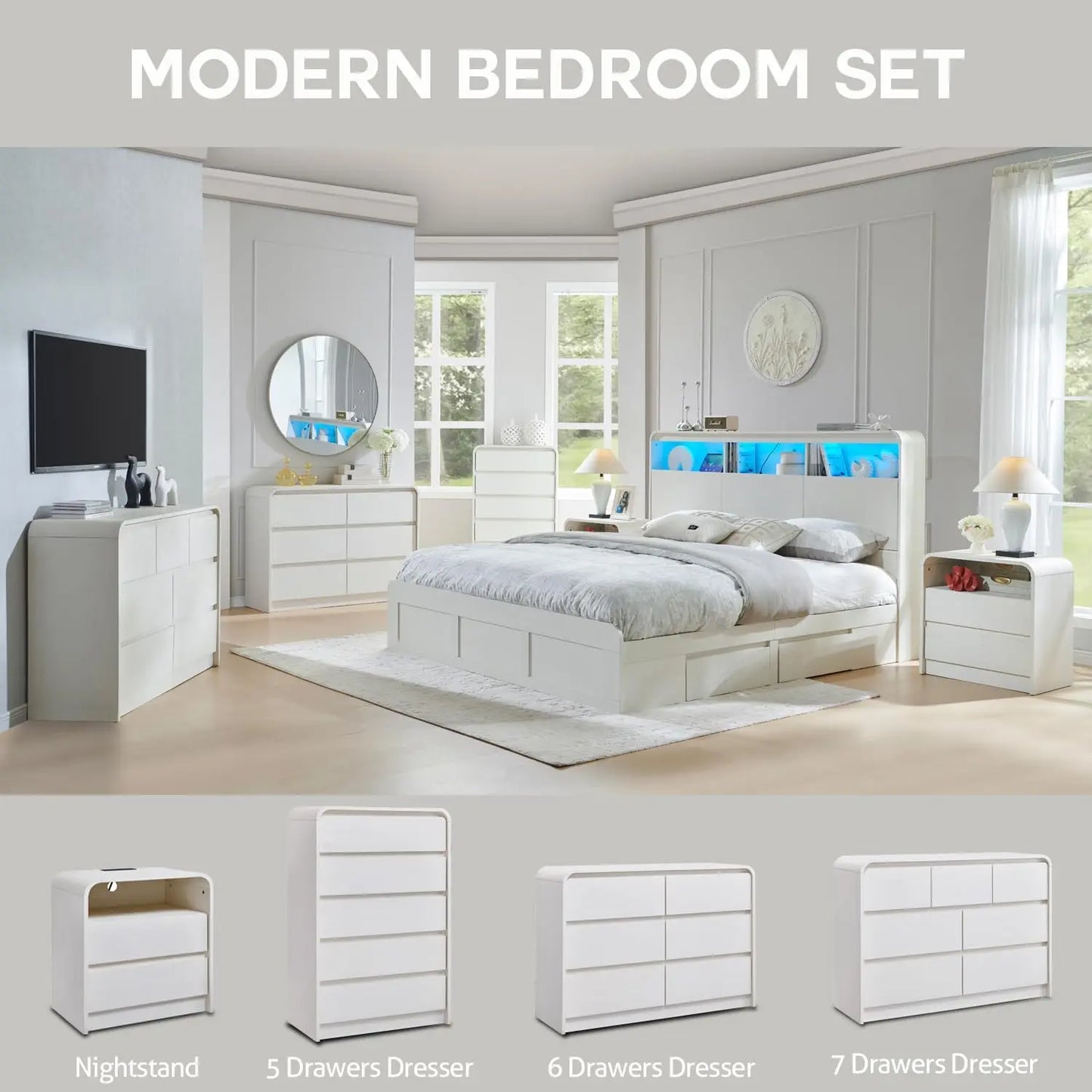 Nightstand with Charging Station | Cozy Complete Homes