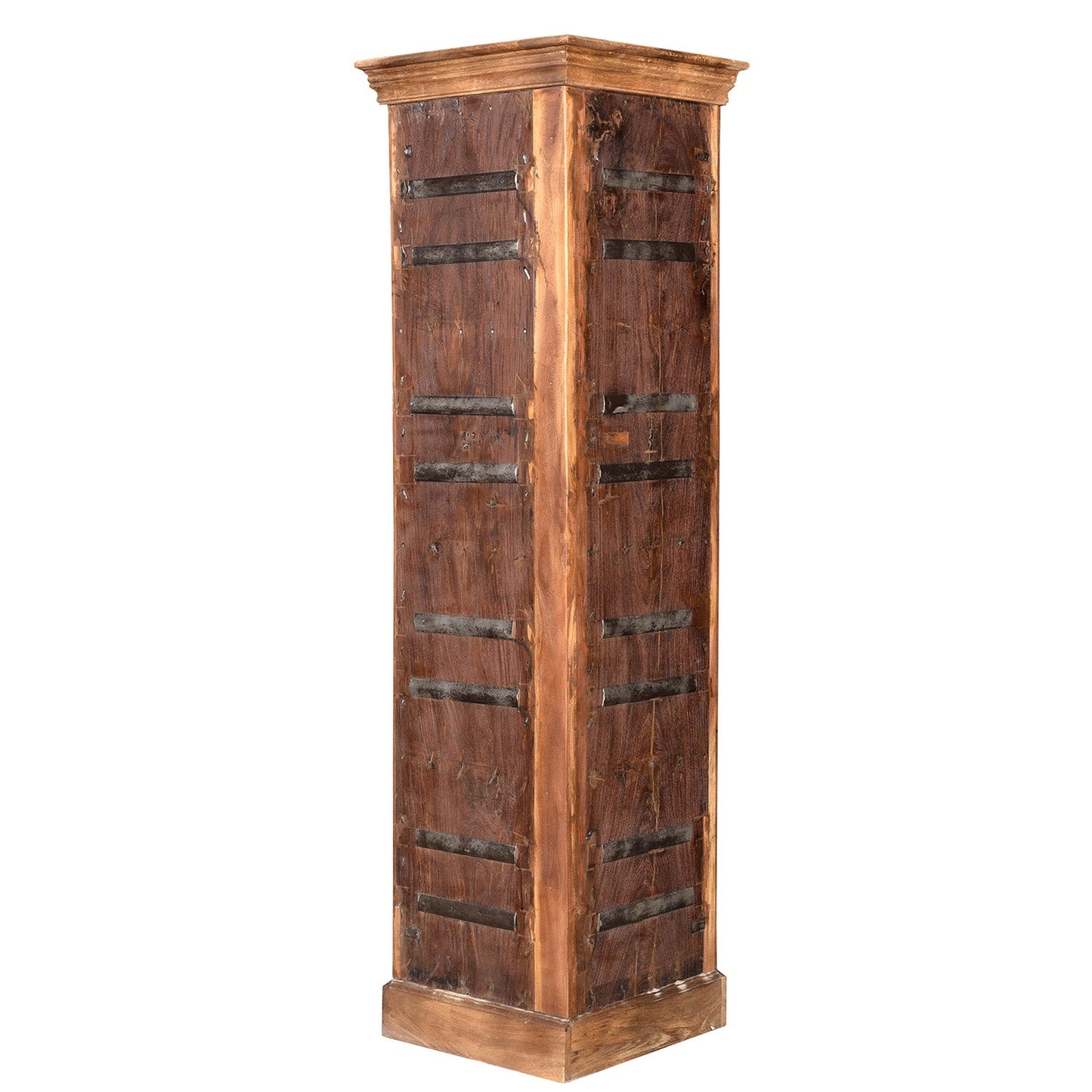 1900s Teak Wood Door Repurposed Eclectic Corner Display Unit