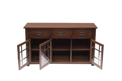 Craftsman Mission Solid Oak Sideboard - 65"