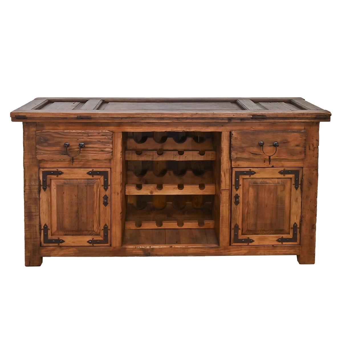 Rustic wood wine cabinet 