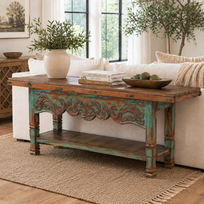 Desert Sage Hand Carved Console