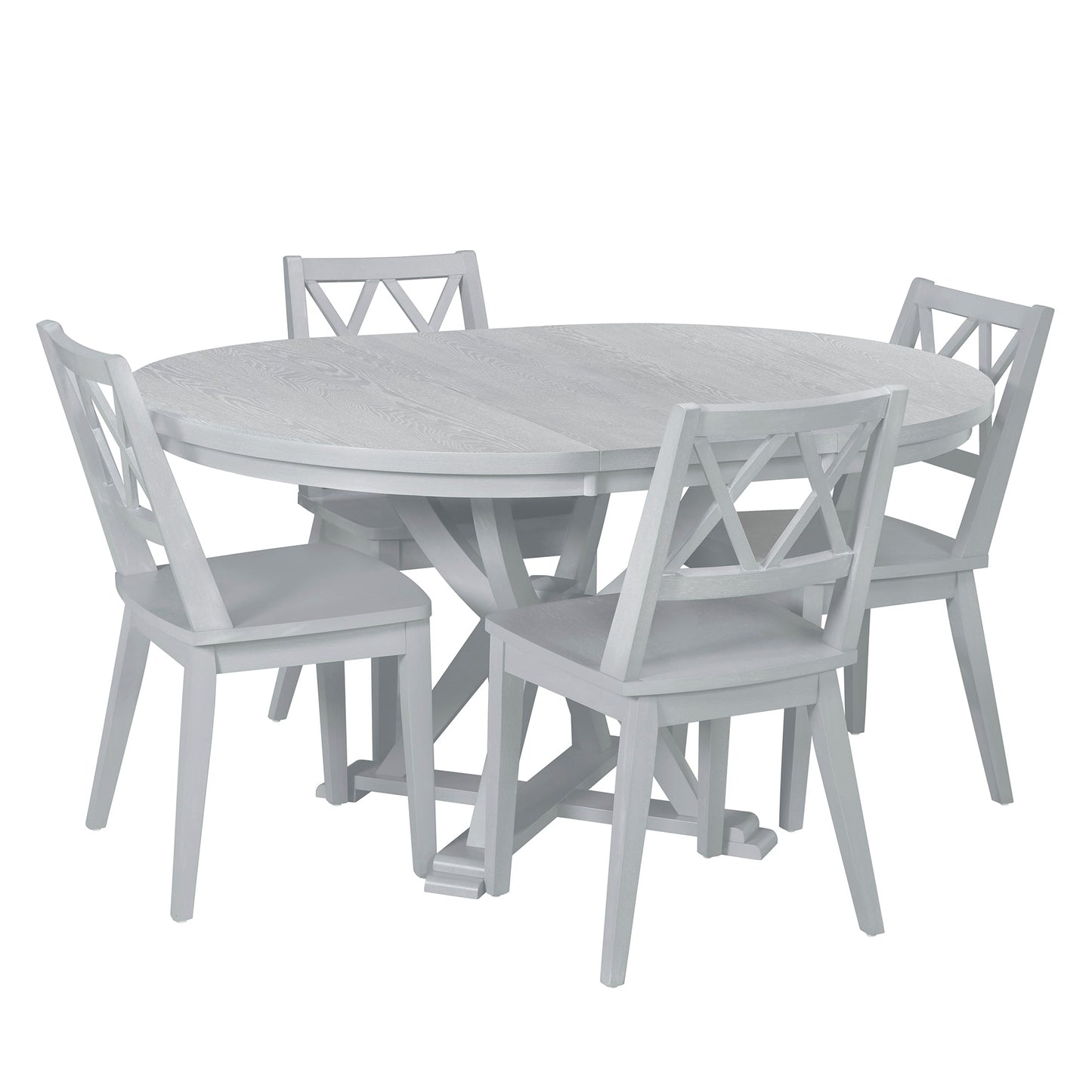 5-Piece Extendable Round Dining Table Set -