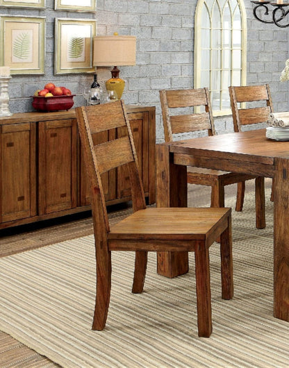 Dark Oak Rustic Style Solid wood Dining Chair Set
