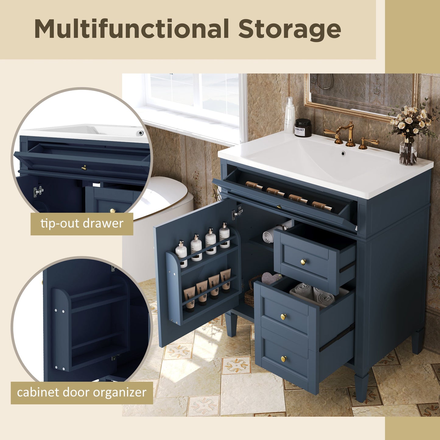 Modern Blue Bathroom Vanity