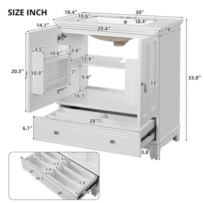 Bathroom Vanity with Ceramic Sink