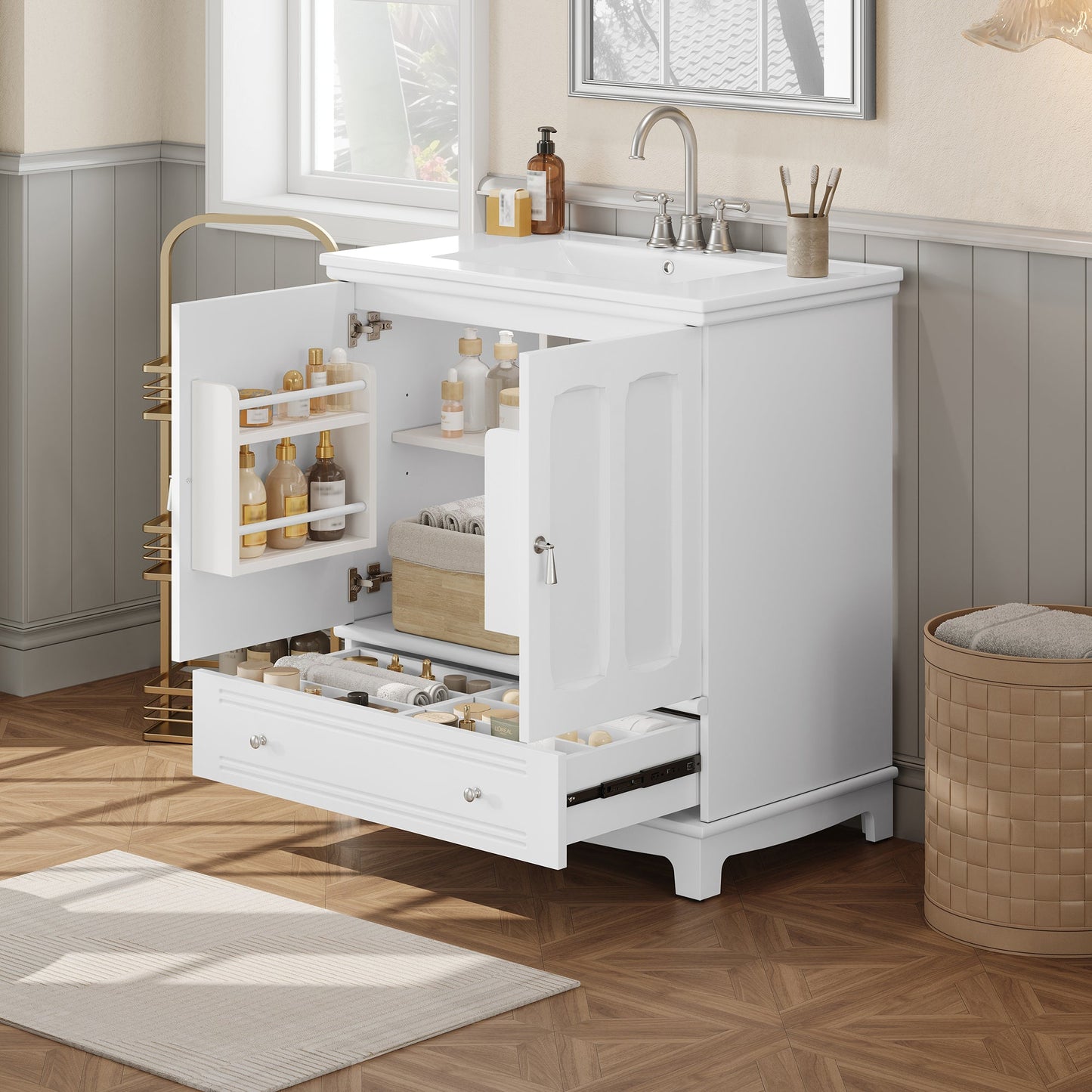 Bathroom Vanity with Ceramic Sink