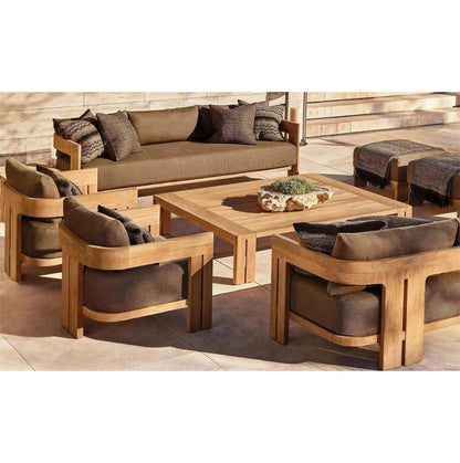 Curved T Back Style Teak Wood Garden Big Lots Furniture Set Modern Outdoor Teak Sofa - CozyCompleteHome.com