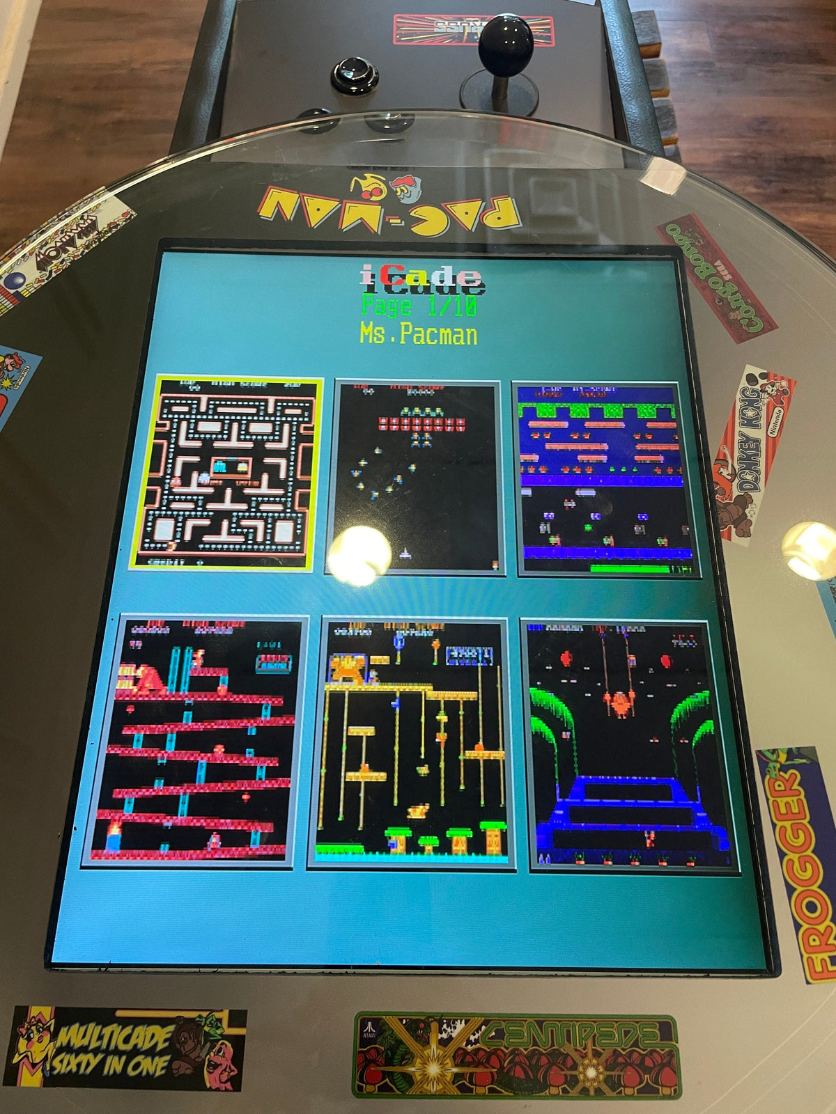 Bourbon Barrel Arcade Table - 60 Retro 8-Bit Games Included