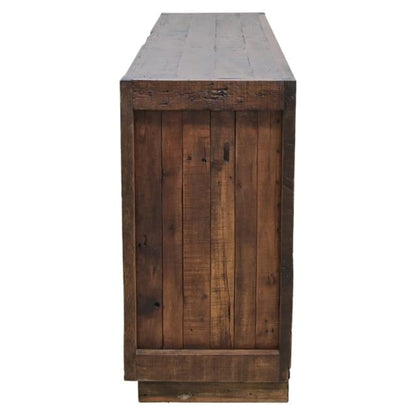 Wooden cabinet with a rustic design on a white background
