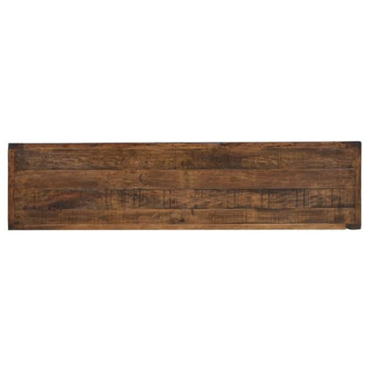 Long rectangular wooden panel with a rustic finish on a white background